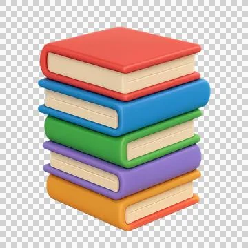 Stack of colorful books 3D illustration education Stock Illustration