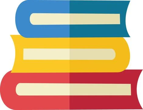 Stack of colorful books flat icon Stock Illustration
