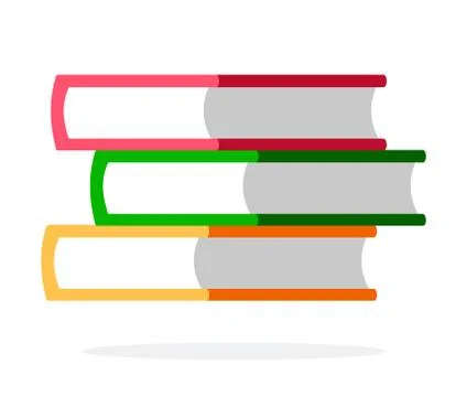 A stack of colorful books flat isolated Stock Illustration
