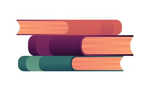 A stack of colorful books in a flat vector illustration representing knowle.. Illustrazione stock