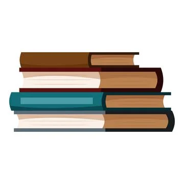 Stack of colorful books forming a staircase of knowledge Illustrazione stock