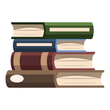 Stack of colorful books forming a tower of knowledge Illustrazione stock