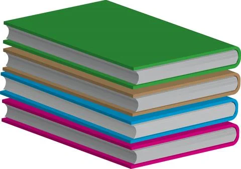 A stack of colorful books Stock Illustration