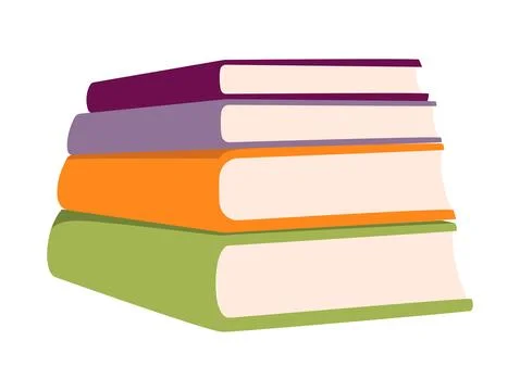 A stack of colorful books in a modern flat vector illustration with various.. Illustrazione stock