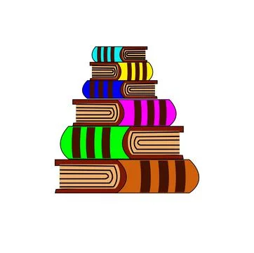 Stack of colorful books order less design Stock Illustration