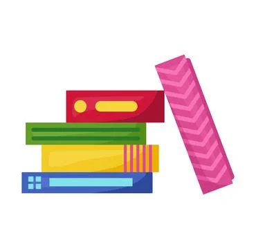 Stack colorful books vector illustration. Pile textbooks, education Illustrazione stock