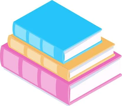 Stack of colorful books on white background Ilustración de archivo