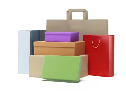 Stack of colorful boxes Stock Illustration