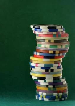 Stack of colorful casino chips Stock Photos