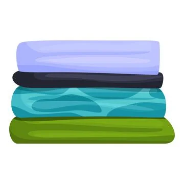 Stack of colorful clothes freshly folded and ironed Stock Illustration
