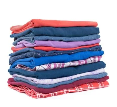 Stack of colorful clothes 스톡 사진
