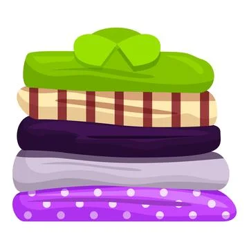 Stack of colorful clothes sitting on a surface Illustrazione stock