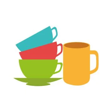 Stack of colorful coffee cups Stock Illustration