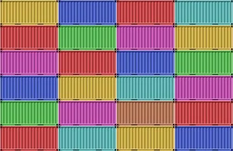 Stack of Colorful Containers for cargo transportation. Stock Illustration