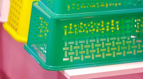 Stack of colorful containers. Foto stock