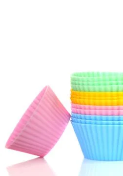 Stack of colorful cupcake liners Stock Photos