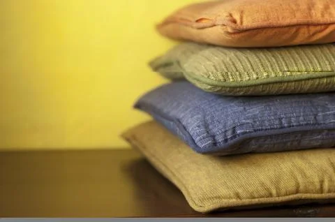 Stack of colorful cushions Stock Photos