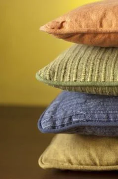 Stack of colorful cushions Stock Photos