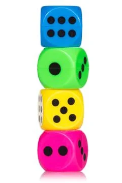 Stack of colorful dice Stock Photos