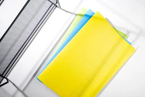 Stack of colorful document files Stock Photos