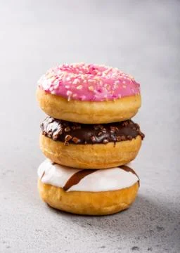 Stack of colorful donuts 스톡 사진