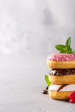 Stack of colorful donuts 写真素材