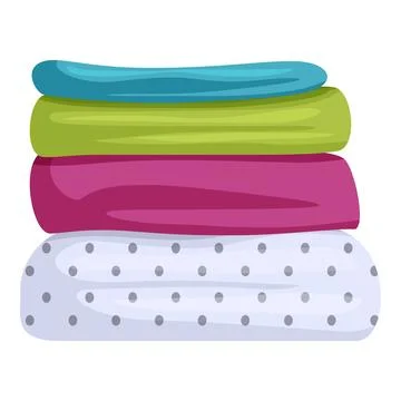 Stack of colorful fabrics is sitting on a white background Stock Illustration