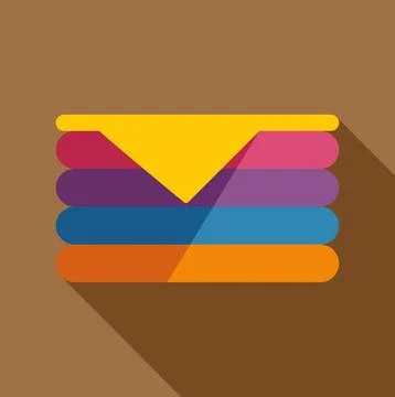 Stack of colorful folded clothes icon design Illustrazione stock