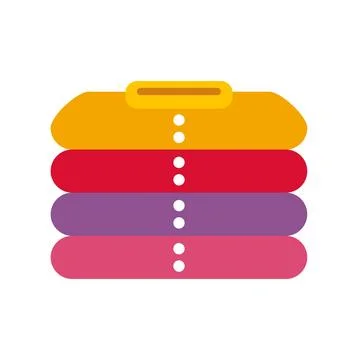 Stack of colorful folded clothes icon illustration 库存插图