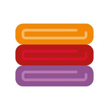 Stack of colorful folded towels for laundry and hygiene Stock Illustration
