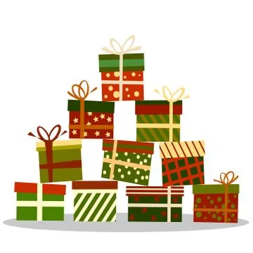 Stack of colorful gift boxes vector illustration Stock Illustration