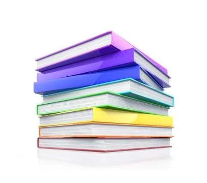 Stack of colorful glossy books. Stock Illustration