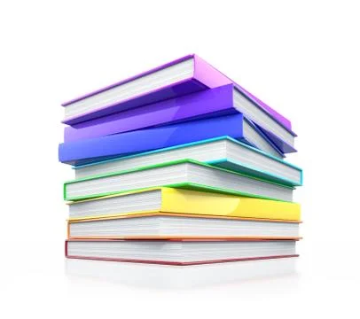 Stack of colorful glossy books. Illustrazione stock