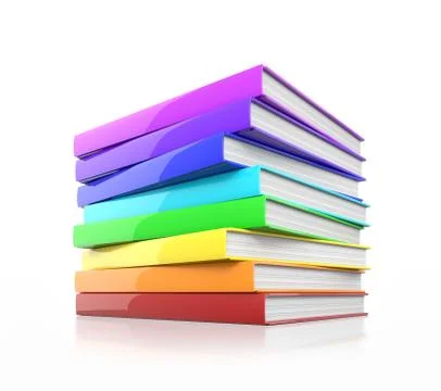 Stack of colorful glossy books. Stock Illustration