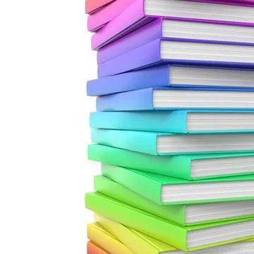 Stack of colorful glossy books. Illustrazione stock