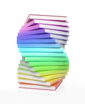 Stack of colorful glossy books. 스톡 일러스트