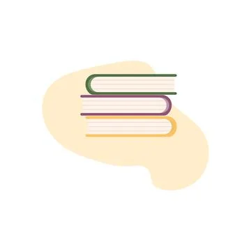 Stack of Colorful Hardcover Books. Vector Illustration in Cartoon Style Stock Illustration