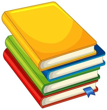 Stack of Colorful Hardcover Books Vector Illustration on White Background Stock Illustration