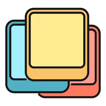 Stack of colorful image frames icon design 스톡 일러스트