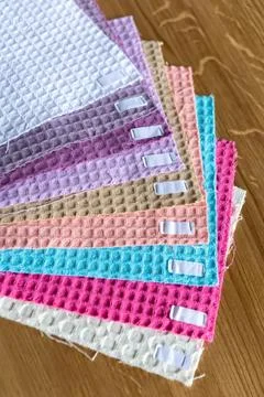 Stack of colorful knitting yarns and knitting needles Stock Photos