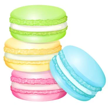 Stack of colorful macaron Stock Illustration