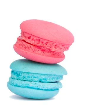 Stack of colorful macaron isolated on white background Stock Photos