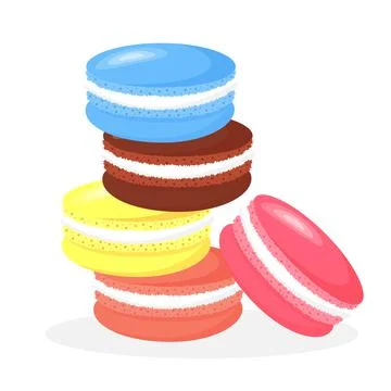 Stack of colorful macaroons. Stock Illustration