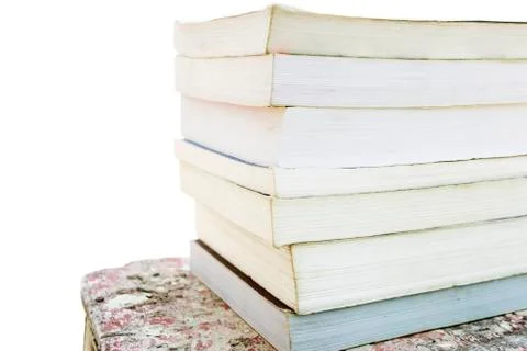 A stack of colorful old books Stock Photos