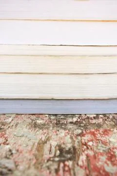 A stack of colorful old books Stock Photos