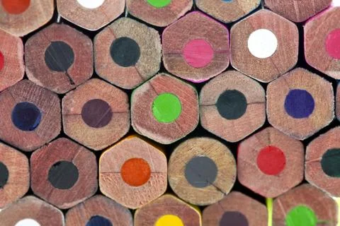 Stack of colorful pencils Stock Photos