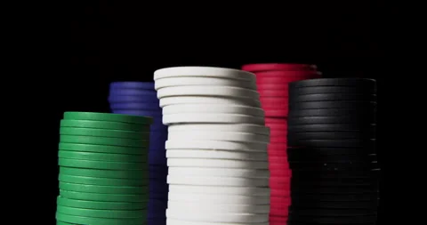 Stack Of Colorful Poker Chips Stock Footage 243652753