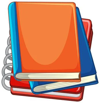 Stack of Colorful Spiral Notebooks and Hardcover Books Vector Illustration Stockillustratie