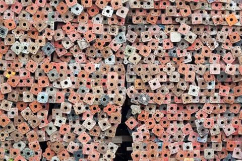 Stack of colorful steal pipes Stock Photos