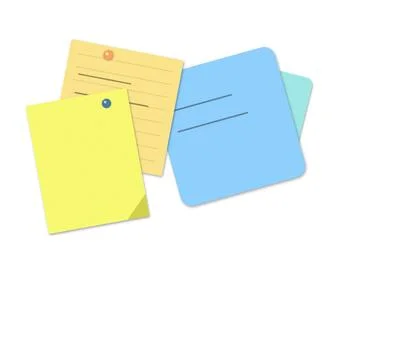 Stack of colorful sticky notes with lines and text Stock Illustration